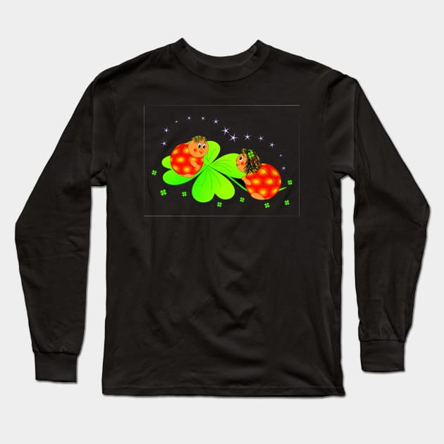 Adorable lady bug four leaf clover design Long Sleeve T-Shirt by NYC Urban Expat